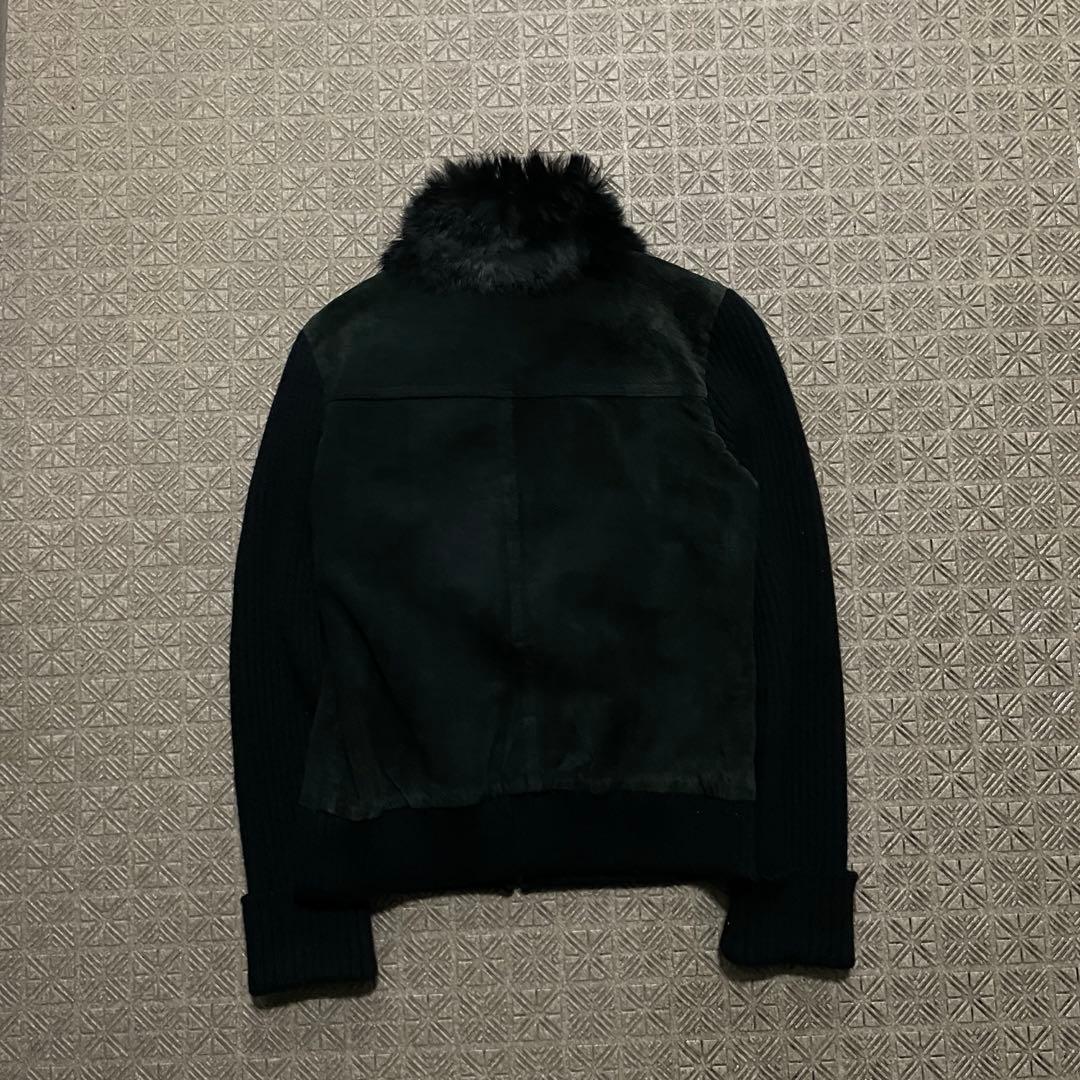 Y2K opium dark wear black fur knit 裏原 平成