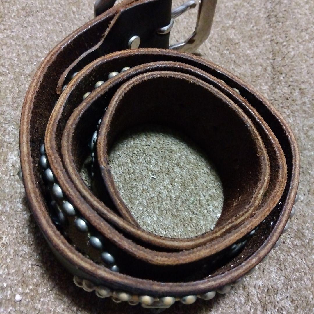 36inch Overlay Peanut スティングレイ スタッズベルト 茶芯