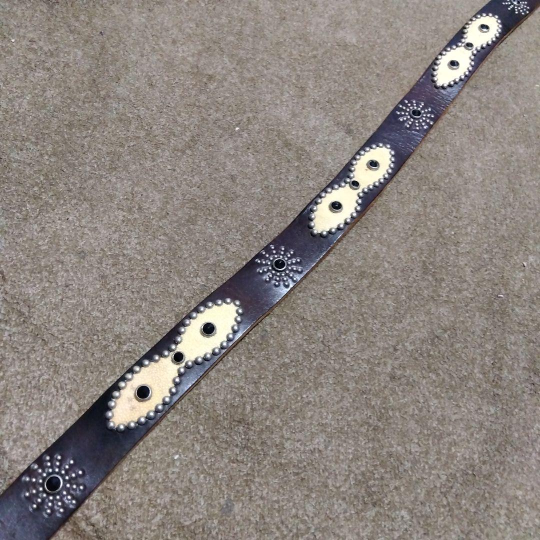 36inch Overlay Peanut スティングレイ スタッズベルト 茶芯