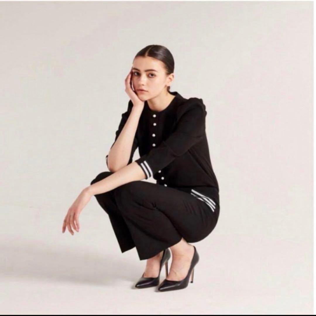 極美品✨ BORDERS at BALCONY 人気 ボタンツイルブラウス 黒