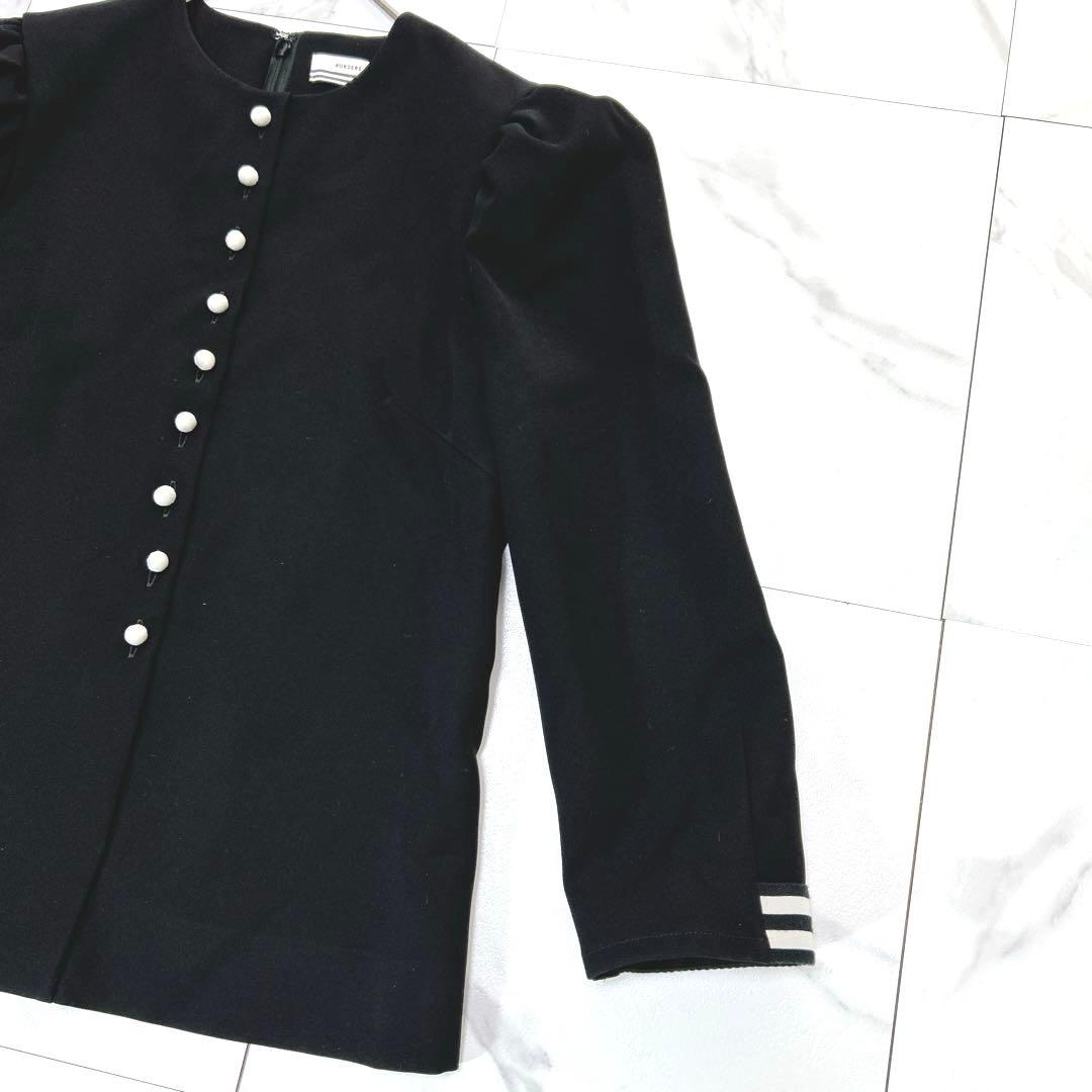 極美品✨ BORDERS at BALCONY 人気 ボタンツイルブラウス 黒