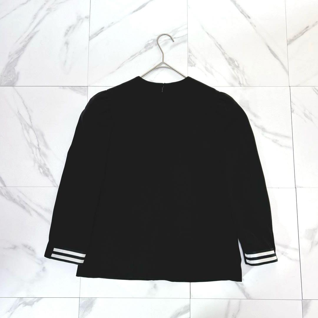 極美品✨ BORDERS at BALCONY 人気 ボタンツイルブラウス 黒