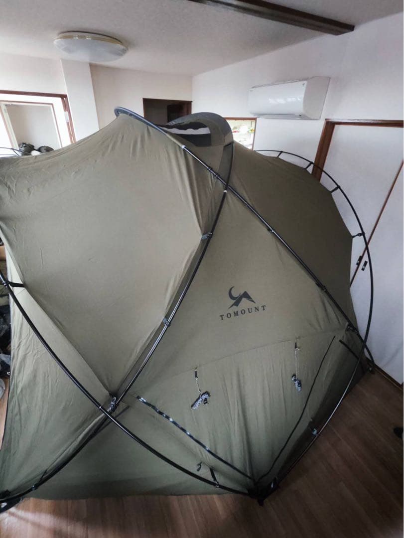 1シェルターテント TC 自立式 2～3人用 アルミポール 煙突穴付き4シーズン