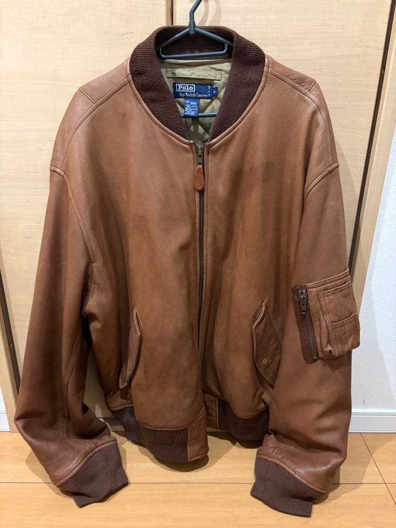【90s希少】Polo Ralph Lauren オールレザー MA-1