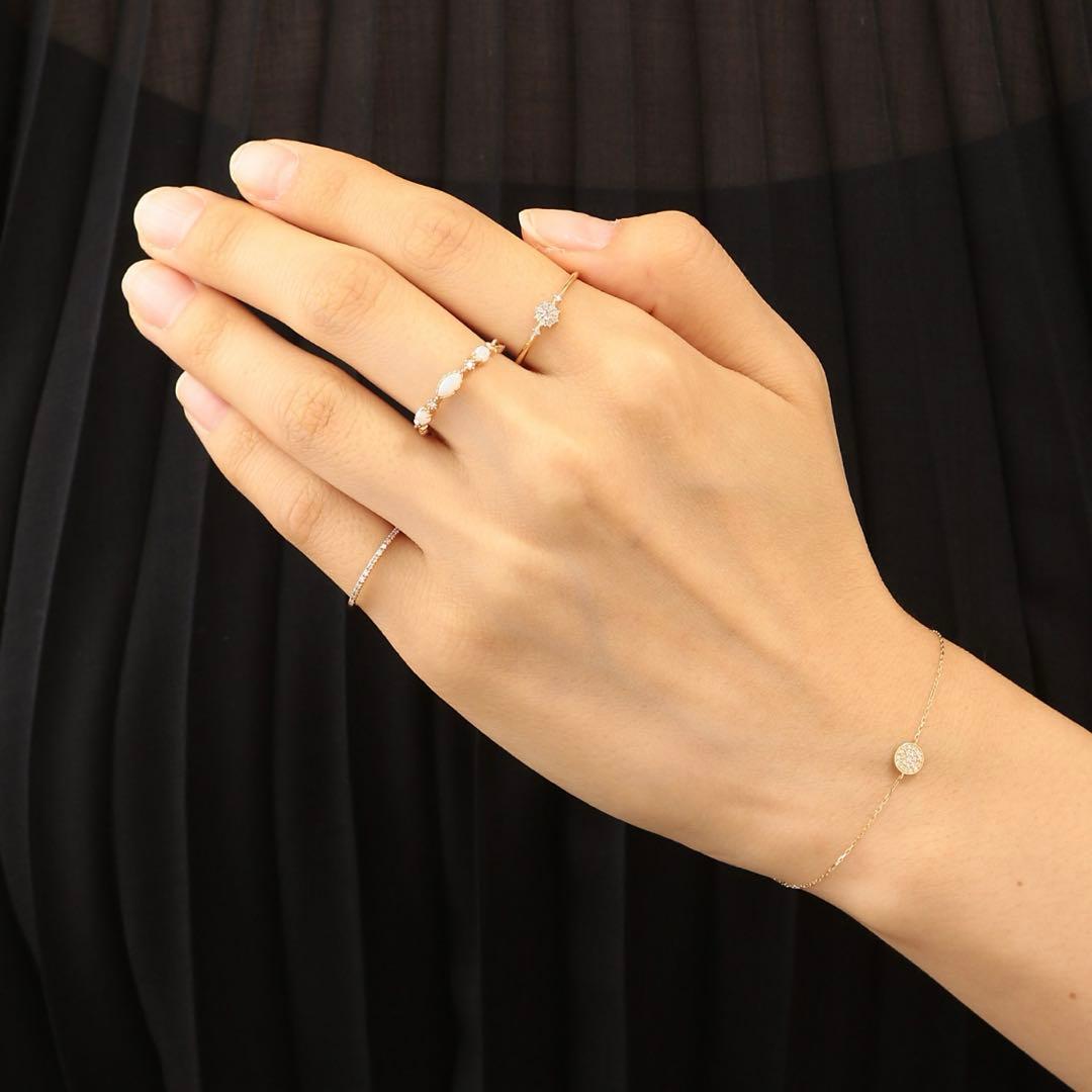 M*u様 agate ピンキーリング　ダイヤハーフエタニティ