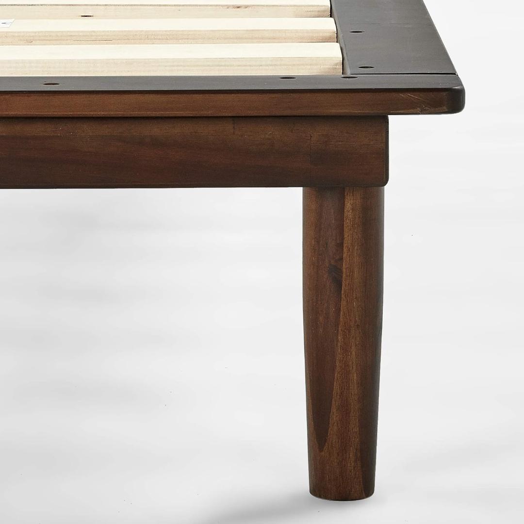 ZINUS 木製 ベッドフレーム セミダブル WoodPlatform ブラウン