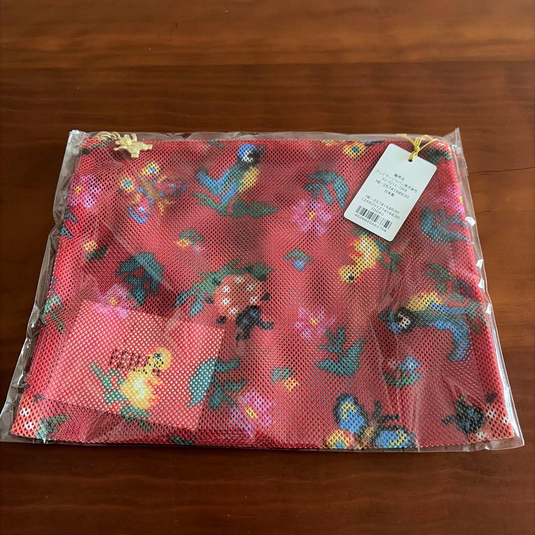 FEILER 赤 ハイジ・ガーデン ポーチ＆ストラップセット