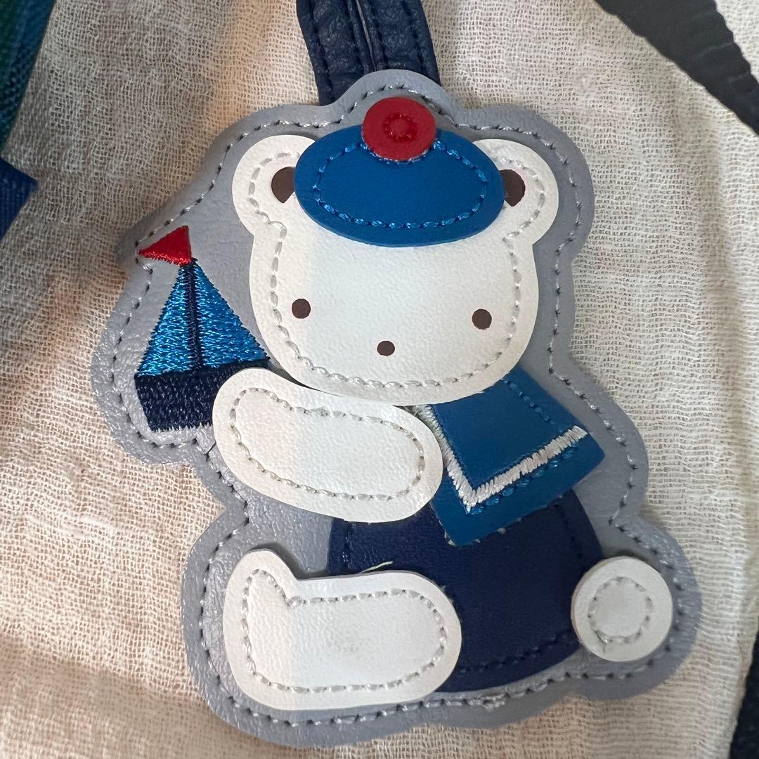 ファミリア　舟形ポシェット　青系ファミリアチェック