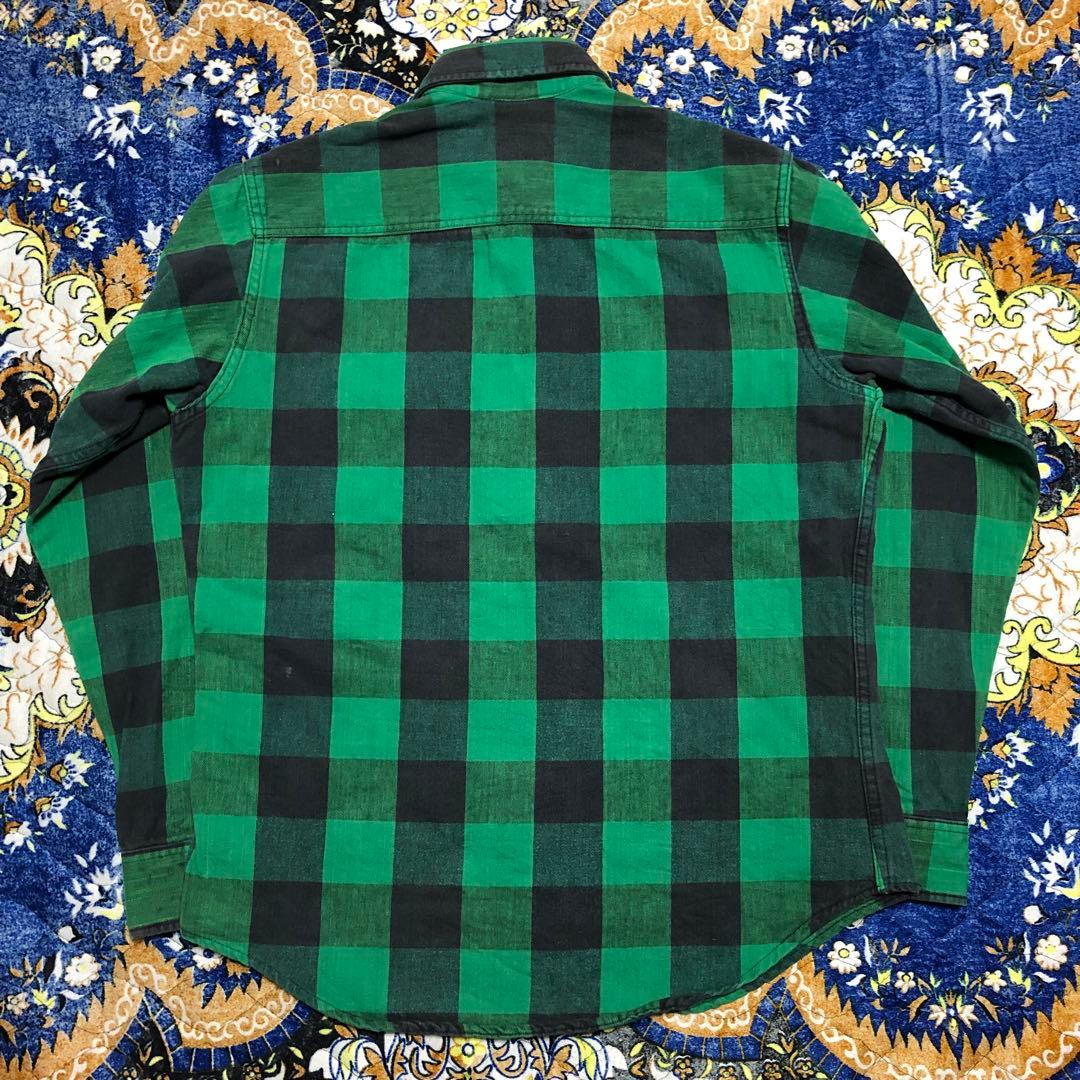 セントジョンズベイ　ネルシャツ　ブロックチェック　グリーン　USA製