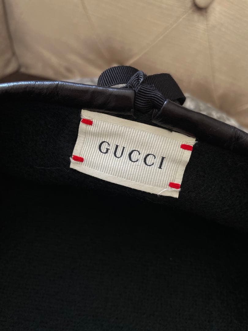 ☆kids用・新品未使用☆GUCCIベレー帽ブラックGGロゴSサイズ52cm