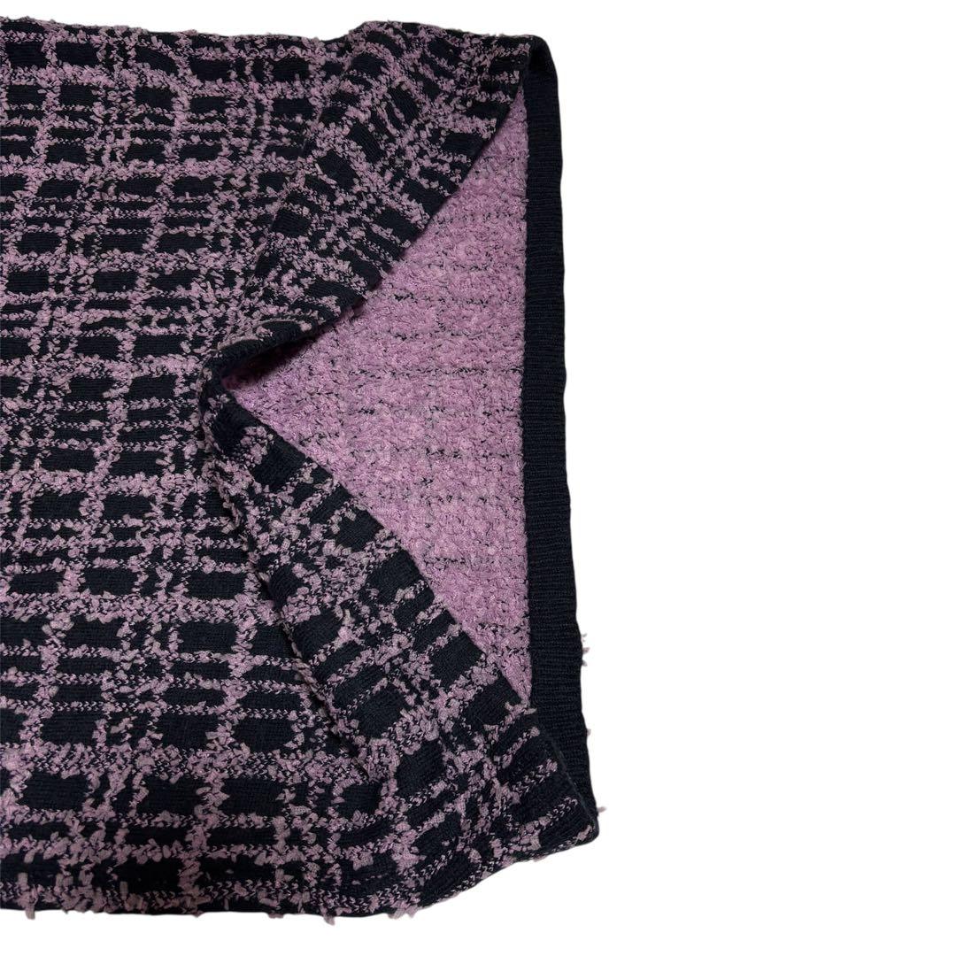 美品 グレースコンチネンタル　ツイード ニットワンピース　36（S相当　ピンク紫