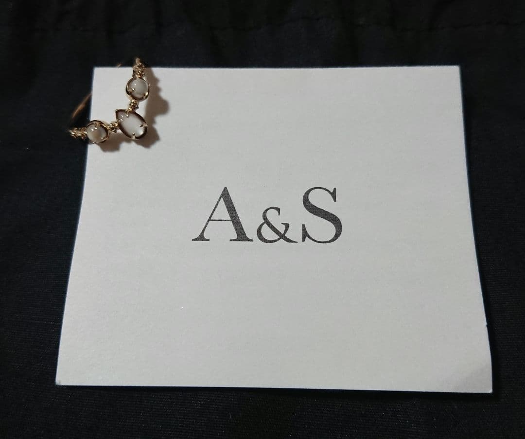 2月末まで値下 agete カリアティード リング ムーンストーン アガット