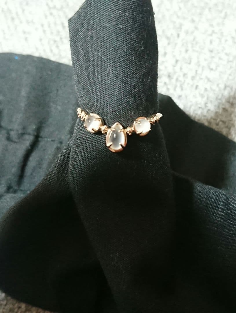 2月末まで値下 agete カリアティード リング ムーンストーン アガット