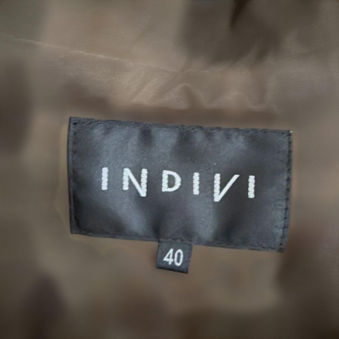 INDIVI ラクーンファー ミリタリーコート 4WAY モッズコート 40