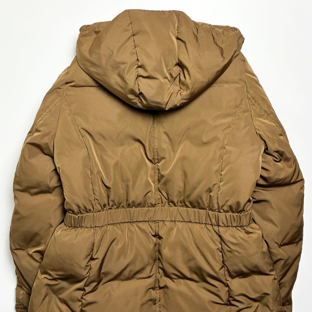 【未使用】PINORE(ピノーレ)フーデッドダウンコート/ウエストゴム/キャメル