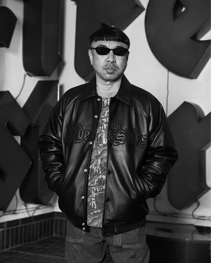 hideandseek 西浦徹 レザージャケット Mサイズ 古着 美品 ブラック