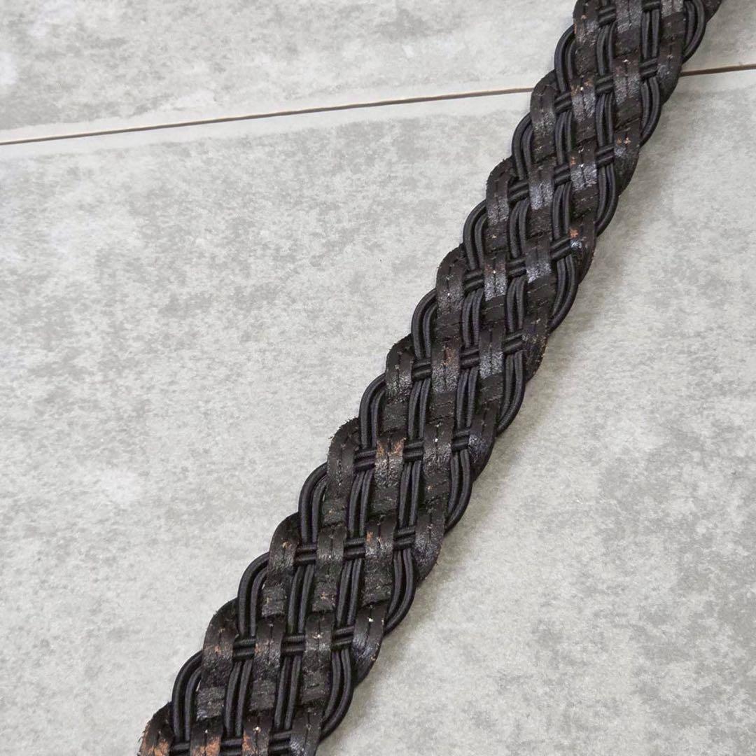 希少 美品 TORNADO MART パイソン 編み込み レザー ベルト