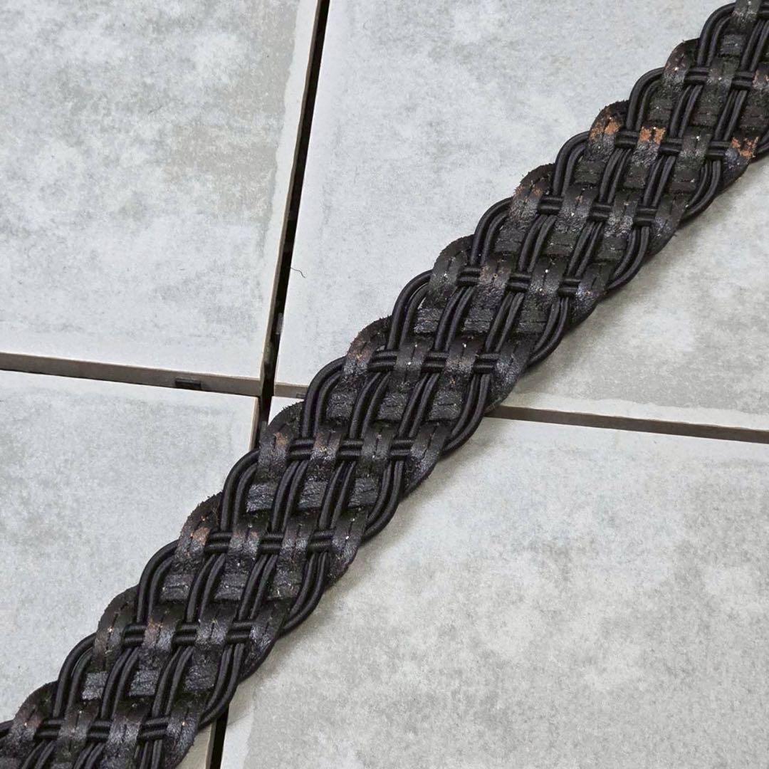 希少 美品 TORNADO MART パイソン 編み込み レザー ベルト