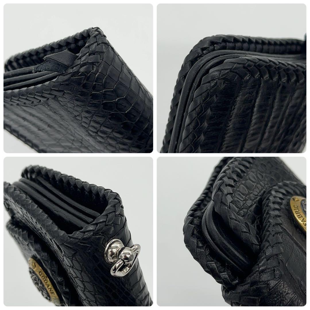 美品 GODANE ゴダン クロコダイル バイカーズウォレット 長財布 メンズ