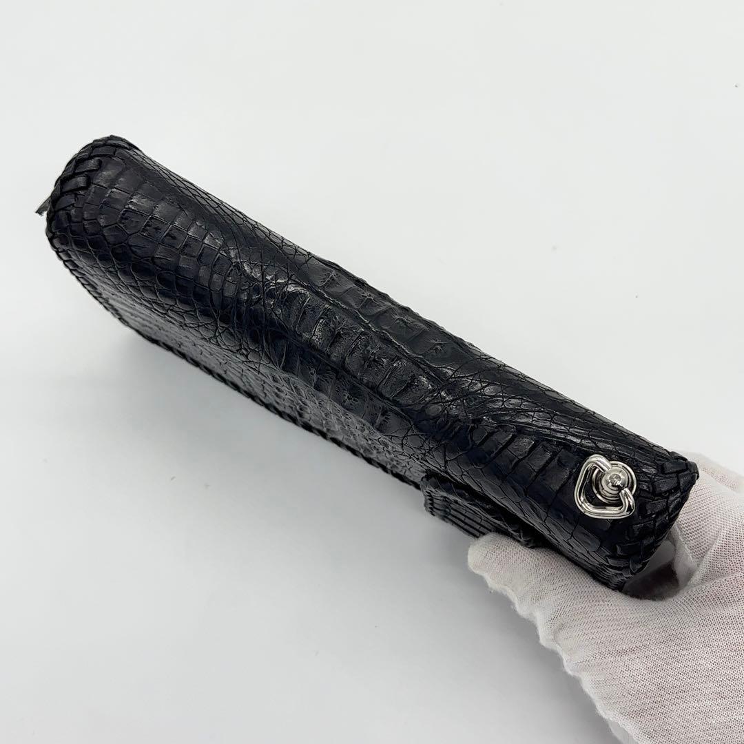 美品 GODANE ゴダン クロコダイル バイカーズウォレット 長財布 メンズ