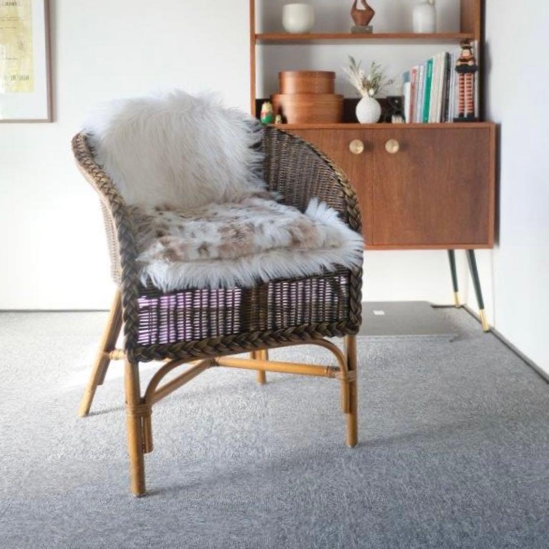 アンティーク　ロイド風チェア　ラウンジチェア　アームチェア　ラタンチェア