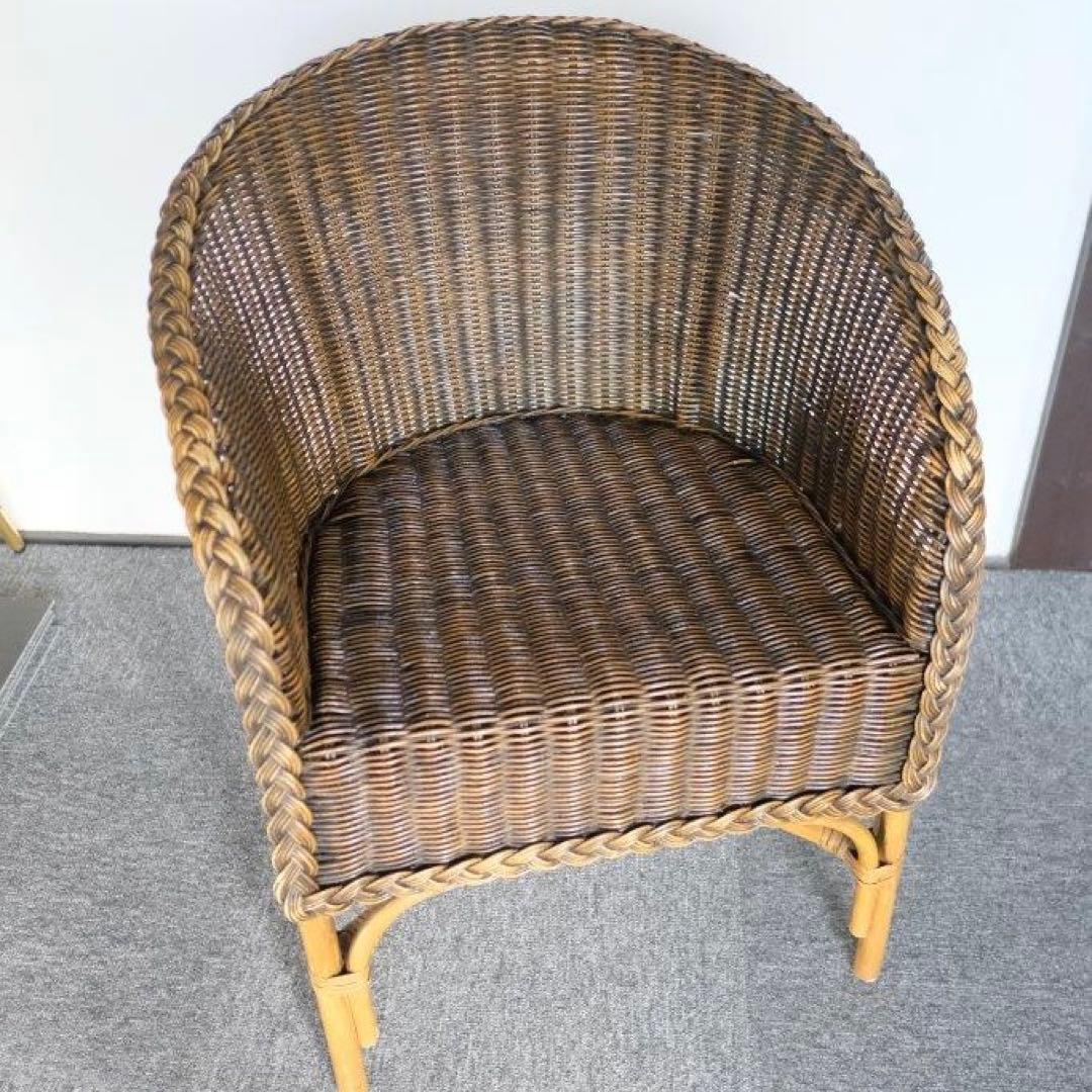 アンティーク　ロイド風チェア　ラウンジチェア　アームチェア　ラタンチェア