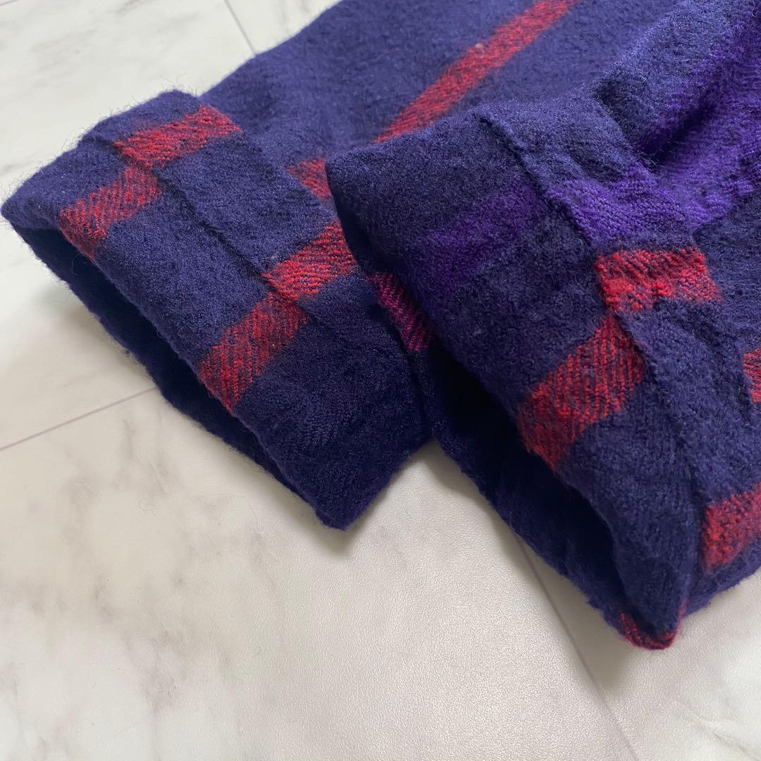 Y's ヨウジヤマモト　圧縮ウール　ジャケット　ストライプ　パープル