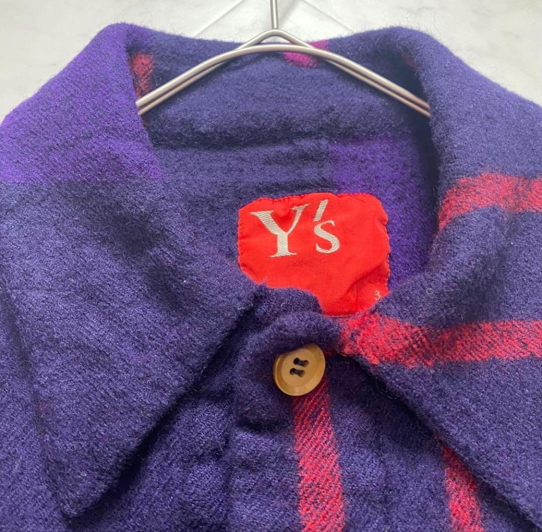 Y's ヨウジヤマモト　圧縮ウール　ジャケット　ストライプ　パープル