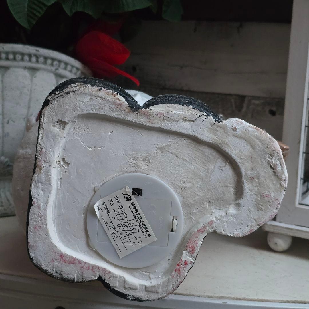 サンタさんよりオシャレな帽子を被った巨大3等身ノームさんのオブジェ・1点物໒꒱