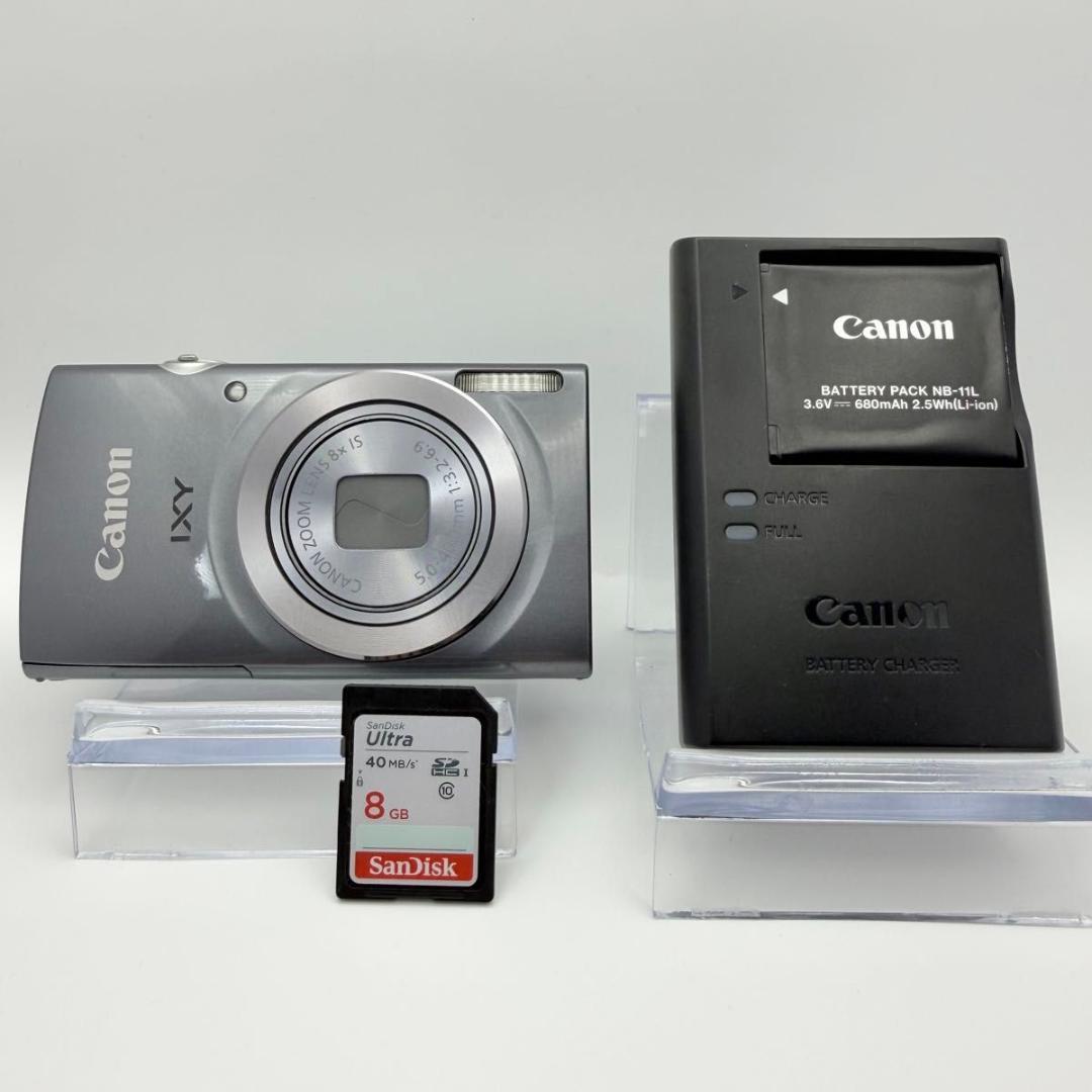 【美品：実写あり】Canon IXY160 シルバー　デジカメ 120210