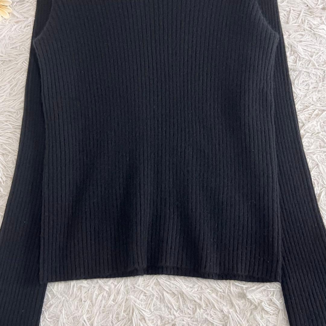 DRAWER ドゥロワー カシミヤ タートル リブ セーター ブラック 2