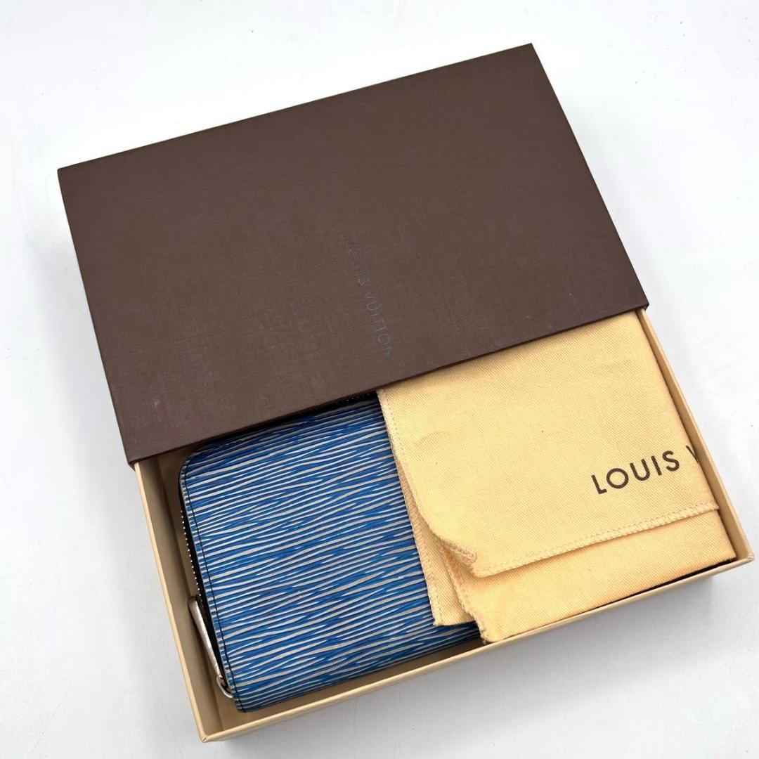 極美品 保存箱袋付属 新型 ルイヴィトン エピ デニム ジッピーウォレット 財布