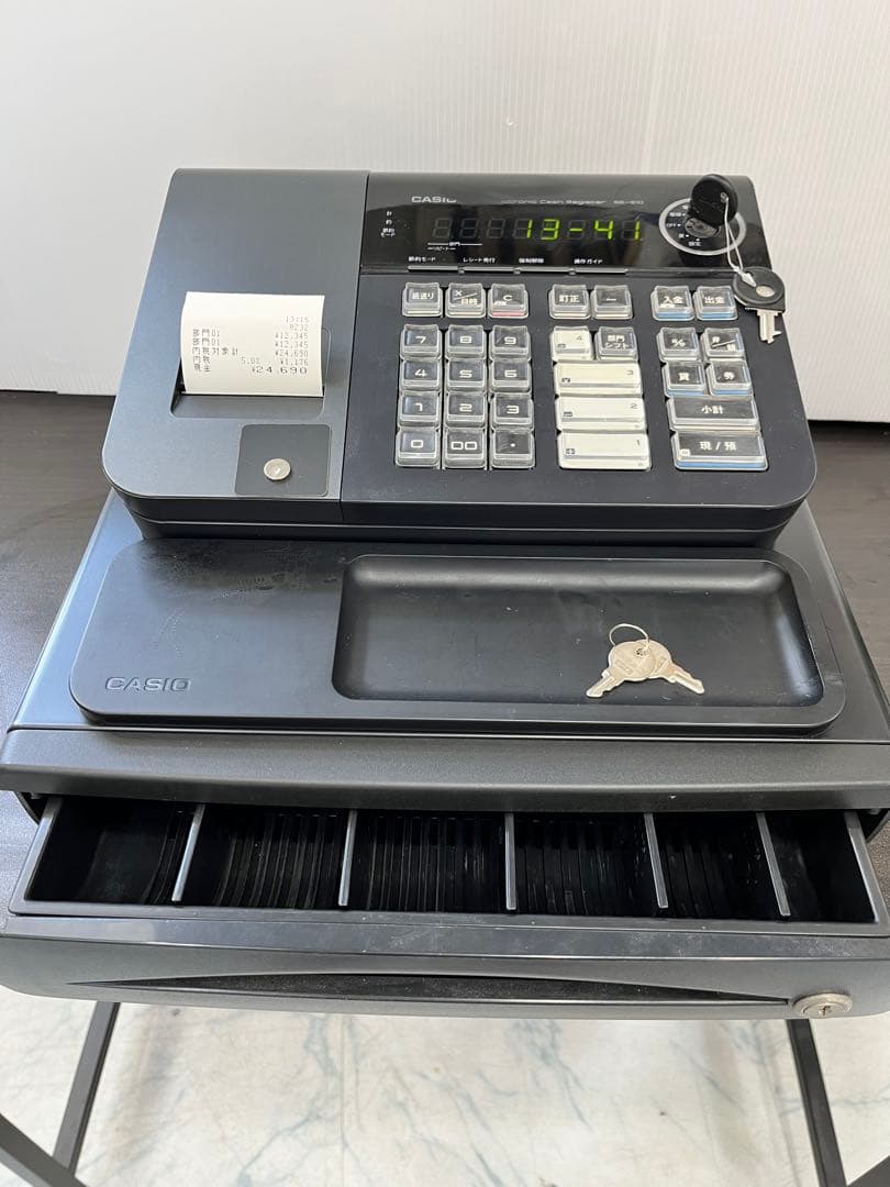 人気の黒　簡単レジ 感熱紙カシオ SE-S10(黒)レジスター 8部門