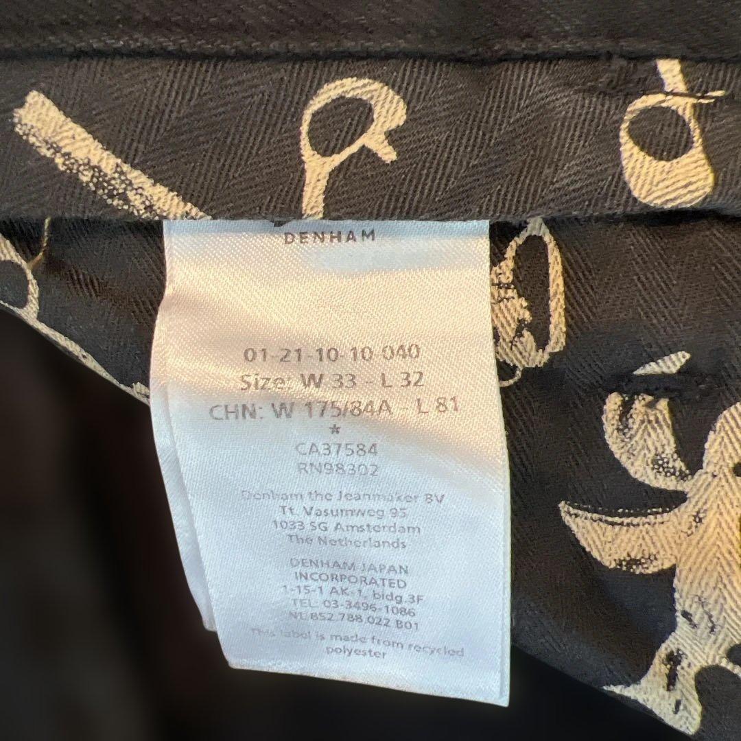 デンハム　DENHAM W33 L32 スリムテーパード　黒　ブラックデニム