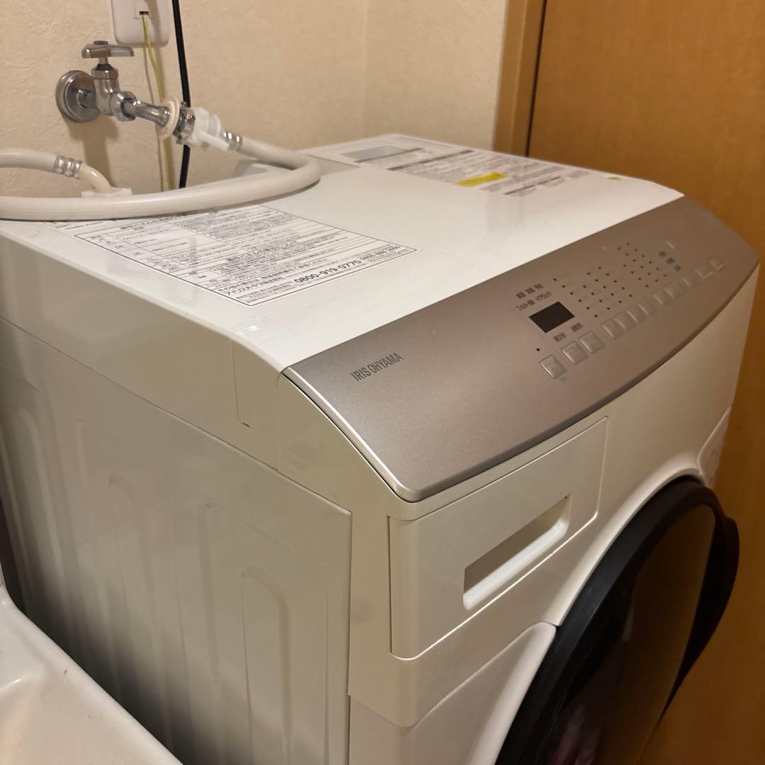 アイリスオーヤマ　２０２１年製ドラム式洗濯機　FLK832　左開き　乾燥機能低下
