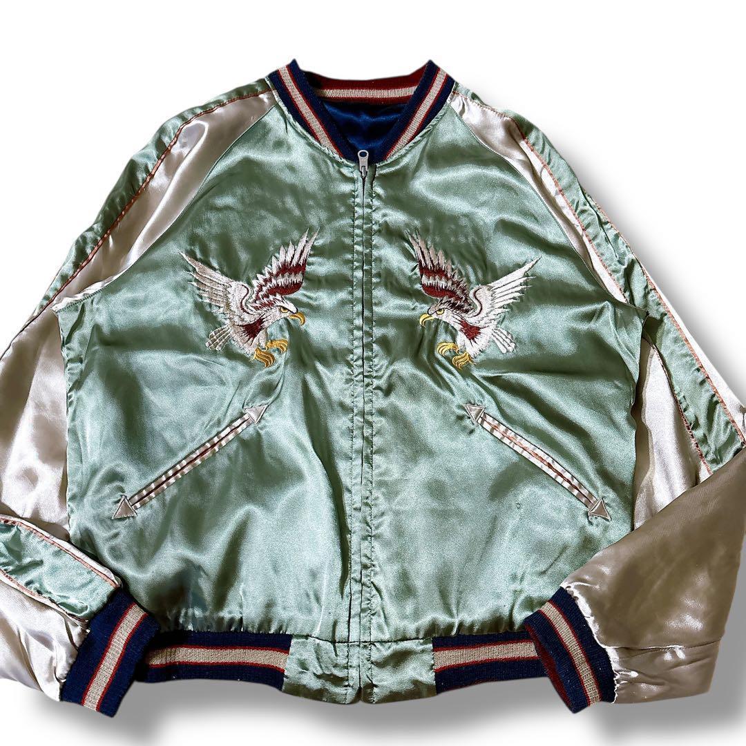 美品 THE FLAT HEAD スカジャン タイガーヘッド リバーシブル 刺繍