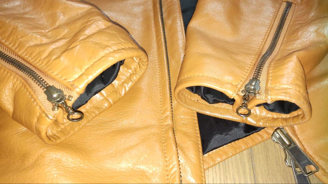 ブラウン レザー シングルライダースジャケット