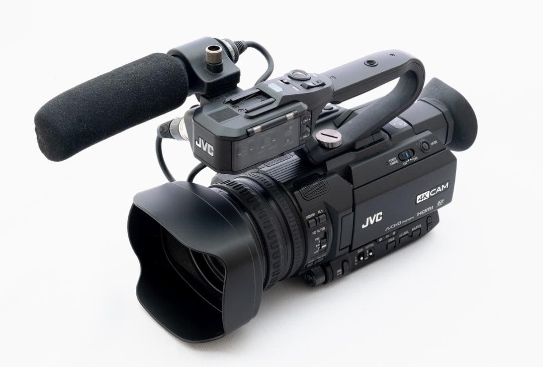 《中古》JVC 業務用ビデオカメラ GY-HM200　外部マイク、ケース付き