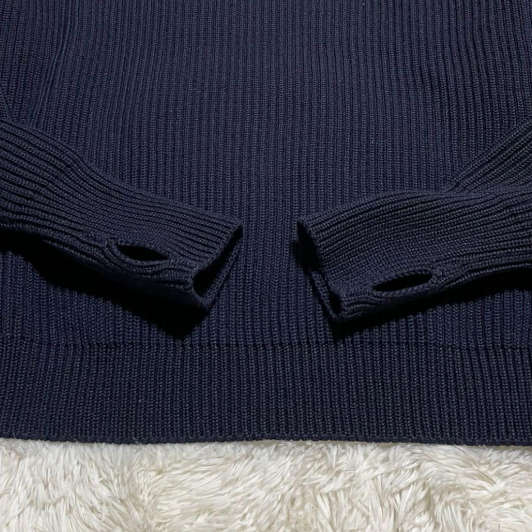 極美品 ANDERSEN-ANDERSEN 5G クルーネック ニット M 紺
