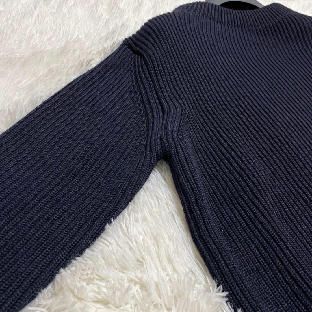 極美品 ANDERSEN-ANDERSEN 5G クルーネック ニット M 紺