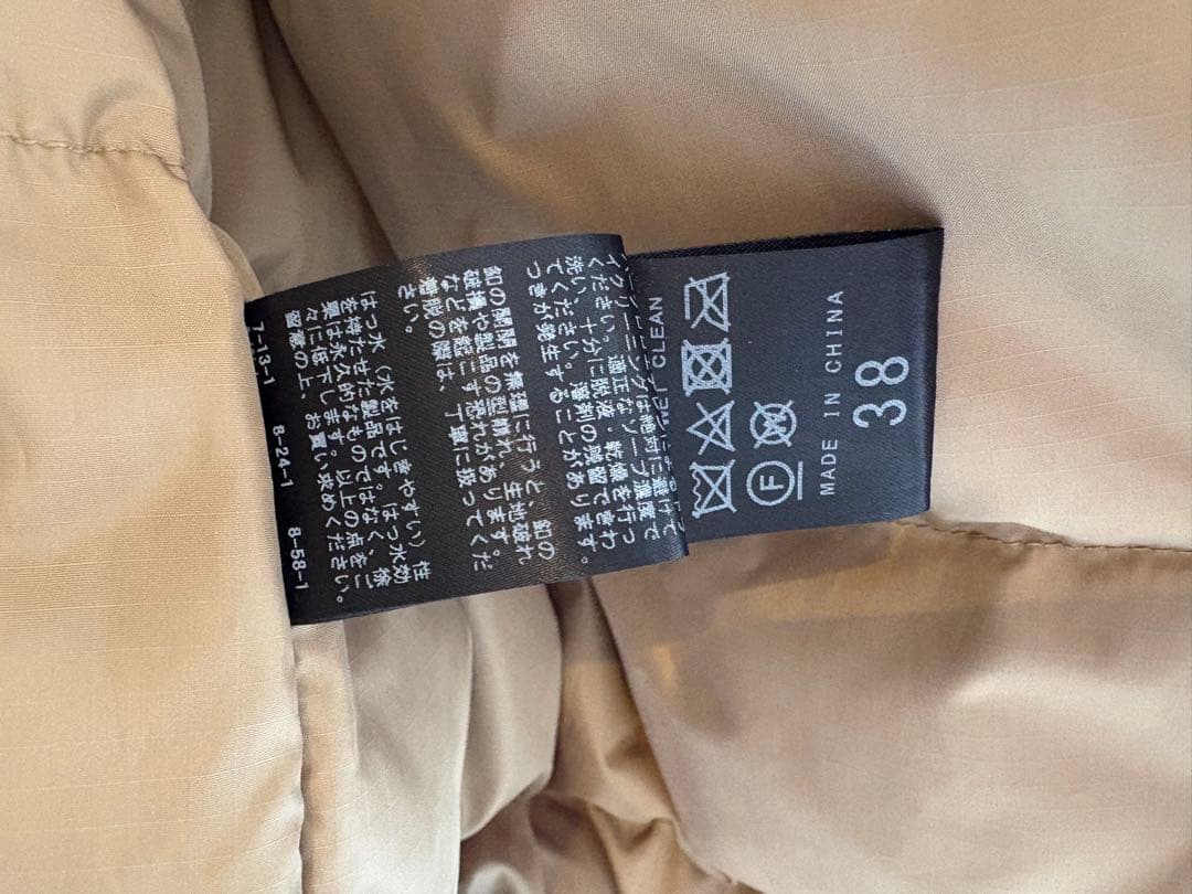 Spick & Span 撥水フーデッドダウンコート　38 ベージュ