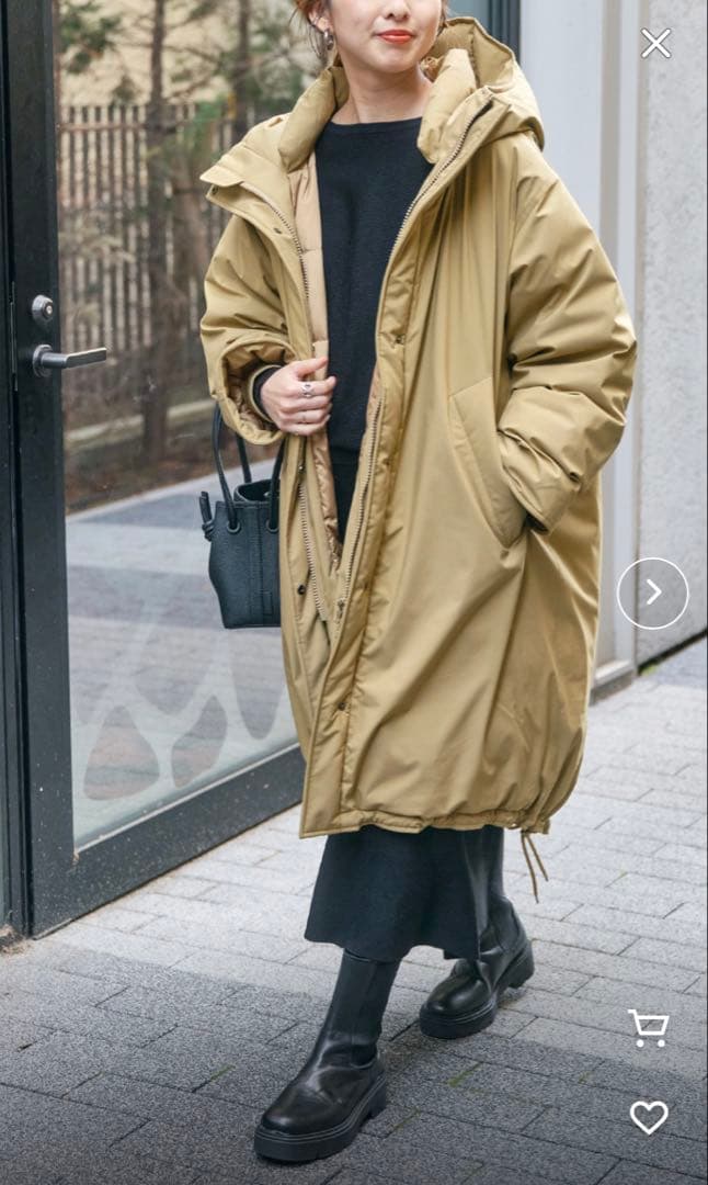 Spick & Span 撥水フーデッドダウンコート　38 ベージュ