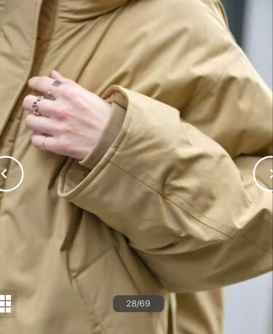 Spick & Span 撥水フーデッドダウンコート　38 ベージュ