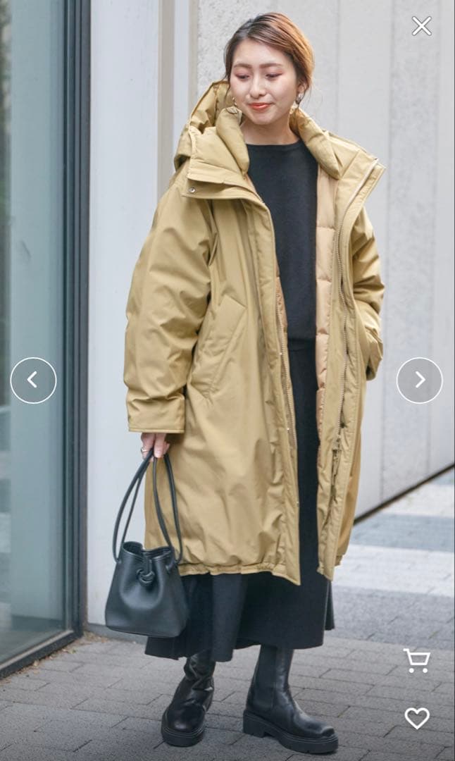 Spick & Span 撥水フーデッドダウンコート　38 ベージュ