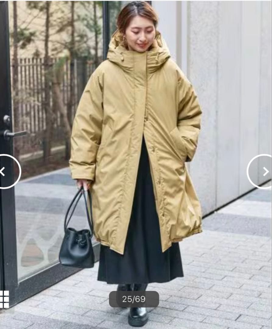 Spick & Span 撥水フーデッドダウンコート　38 ベージュ