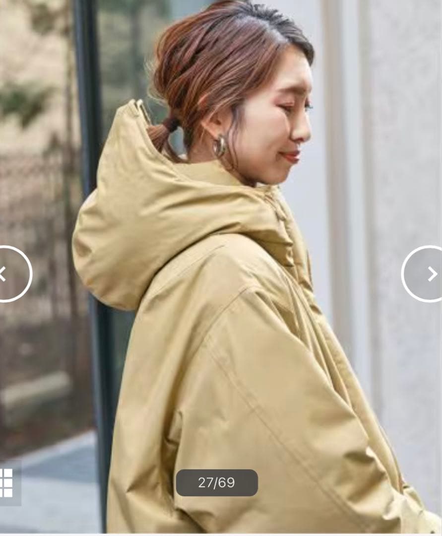 Spick & Span 撥水フーデッドダウンコート　38 ベージュ