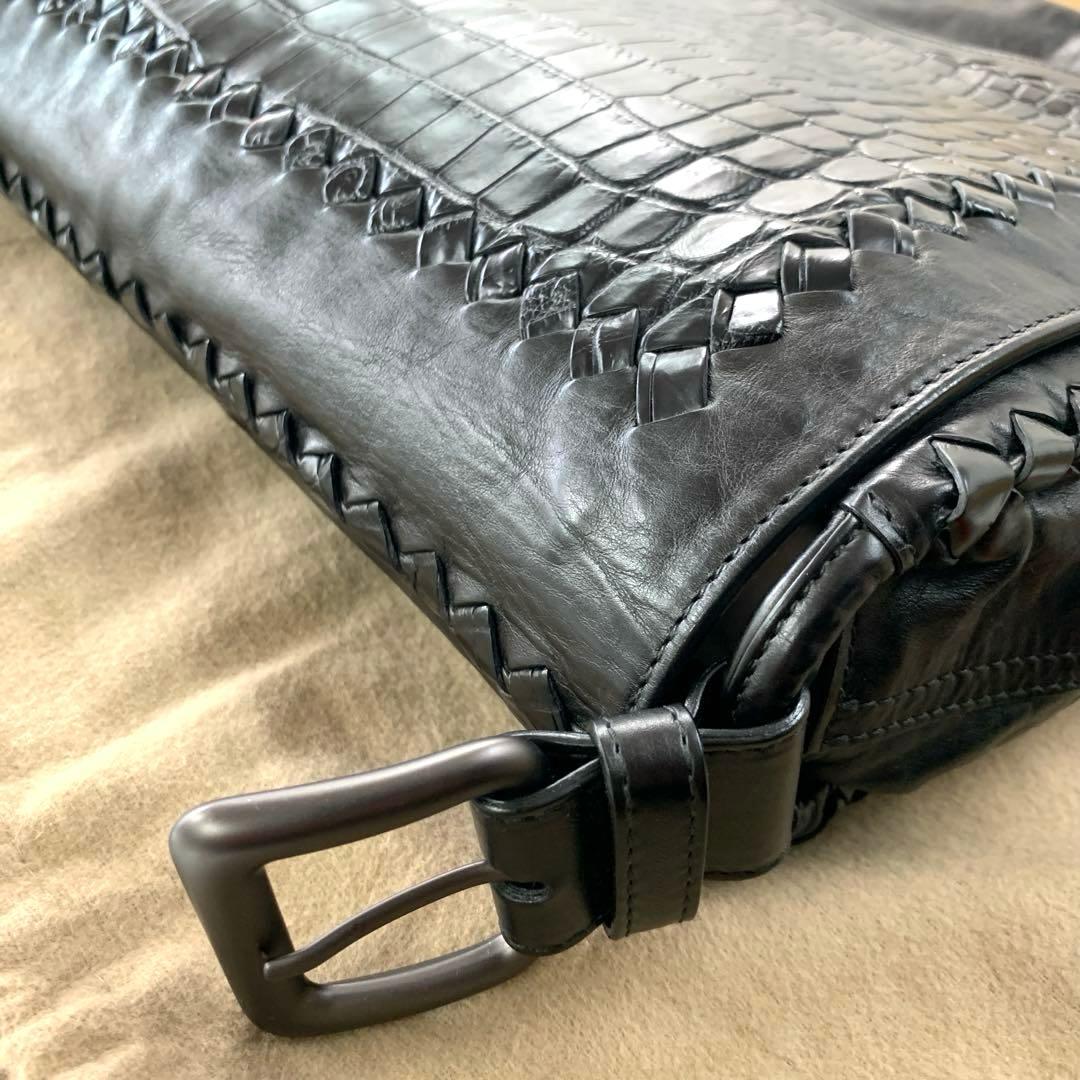 新品160万 ボッテガ　イントレ　クロコダイル　メッセンジャー　ショルダーバッグ