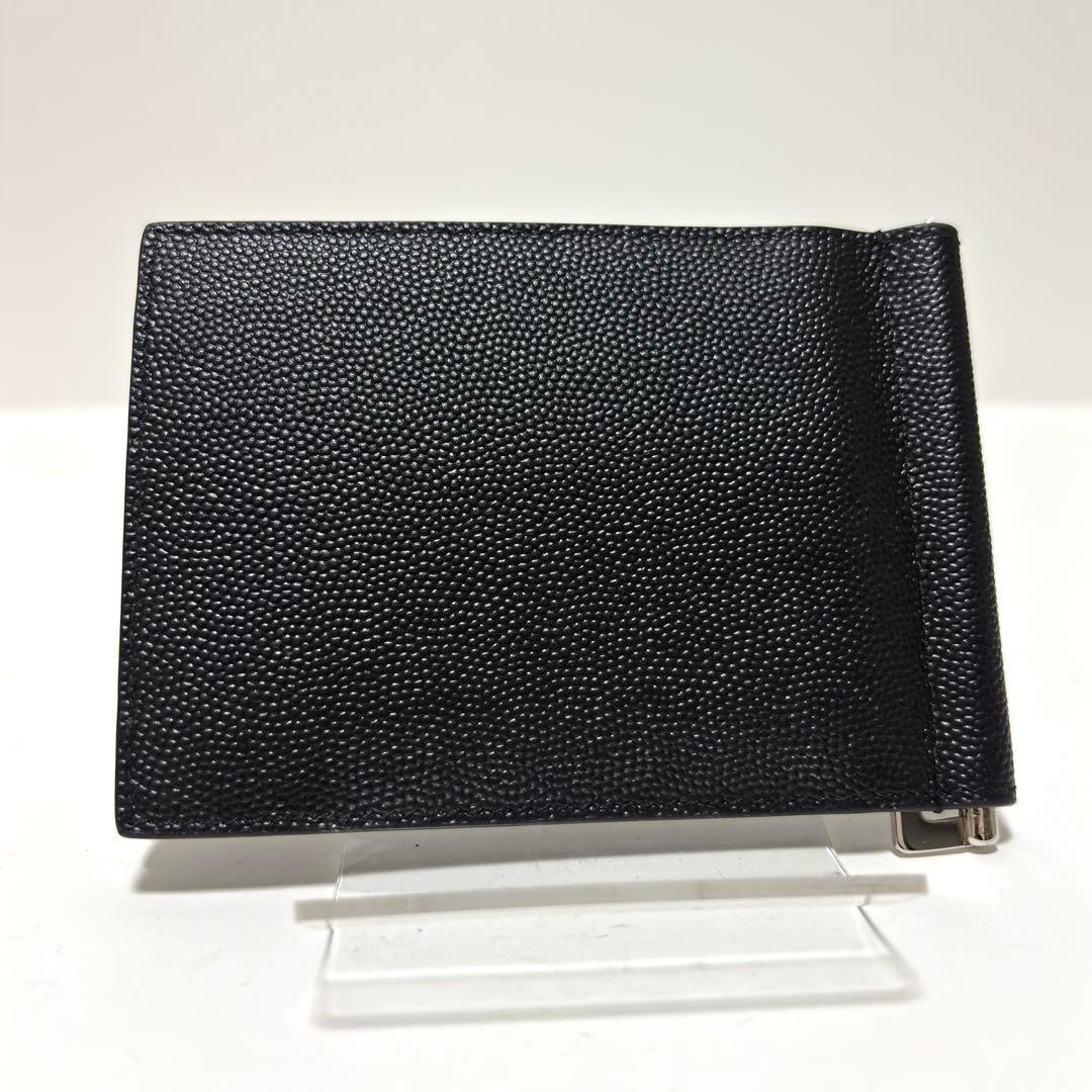 322✨極美品✨サンローラン マネークリップ キャビアスキン レザー ブラック