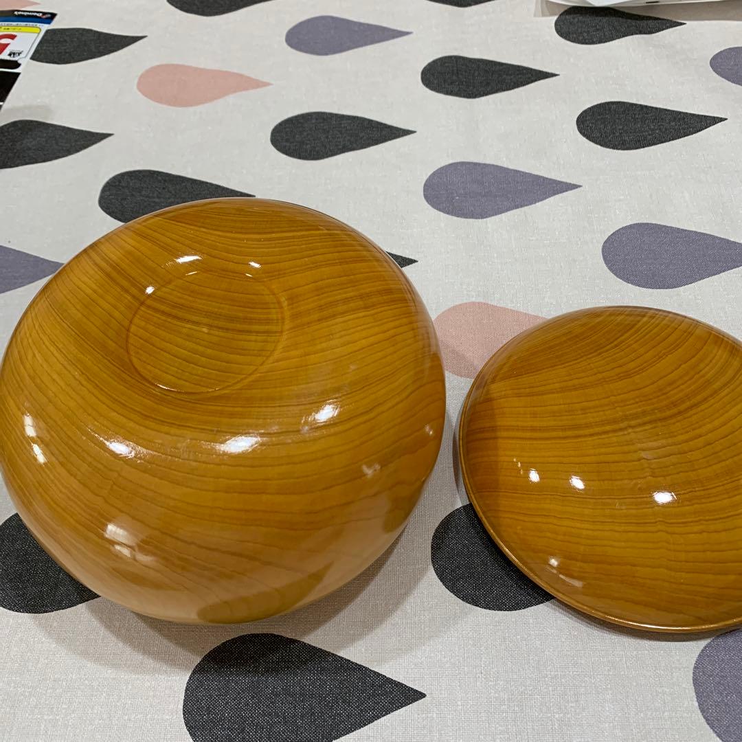 本蛤碁石　月36号　銘木碁笥