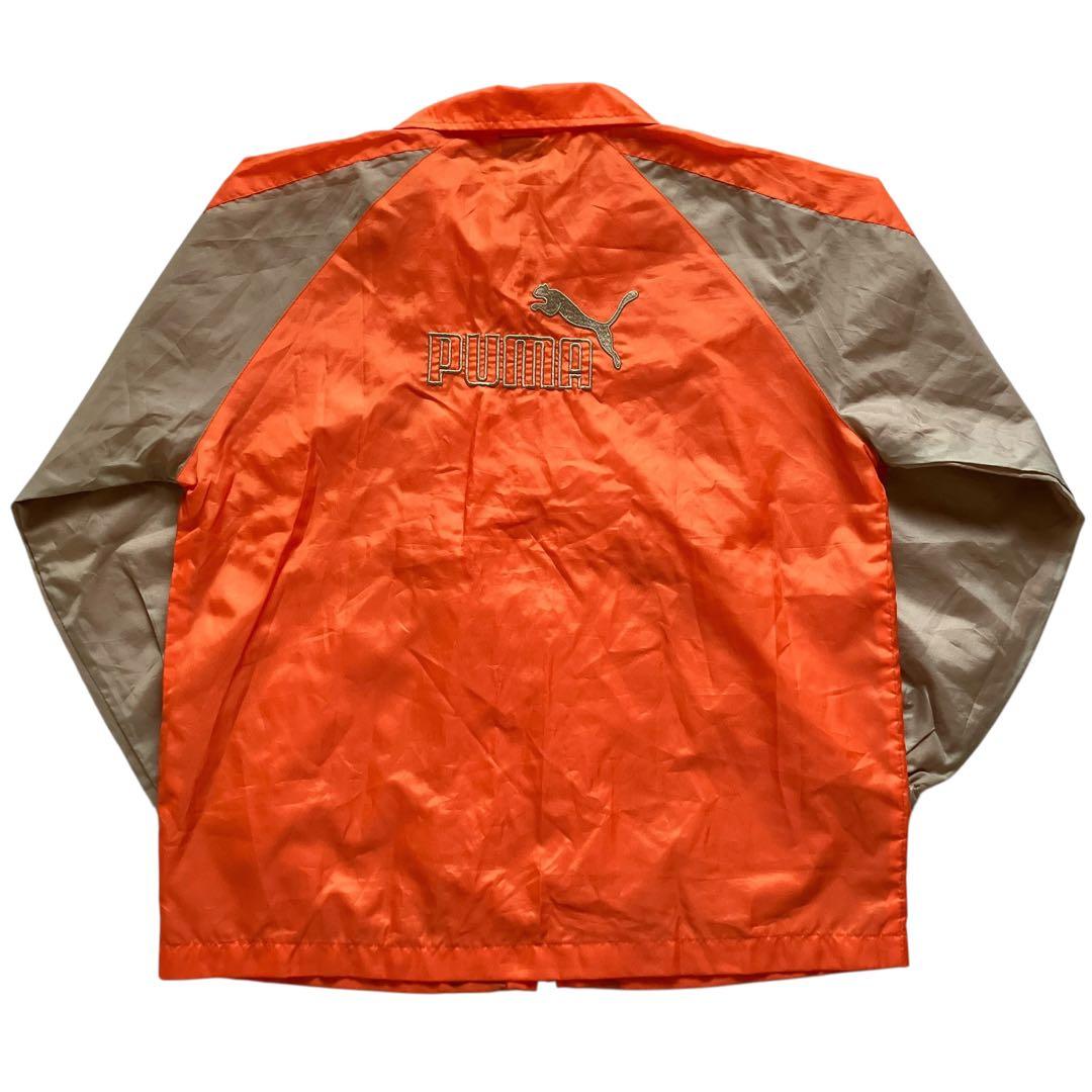 美品90s OLD PUMA オレンジナイロンセットアップ上下 B系HIPHOP